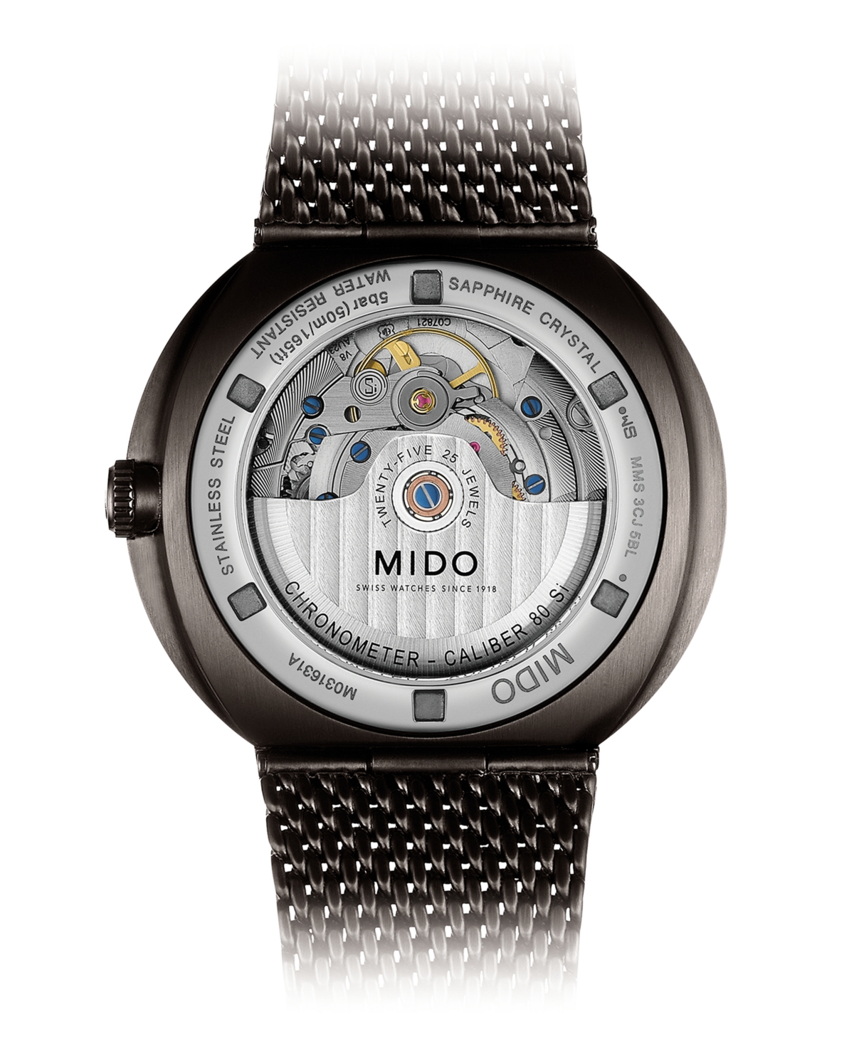 Shop Mido Men's Swiss Automatic Commander Ii Cosc Black Pvd Stainless Steel Bracelet Watch 42mm