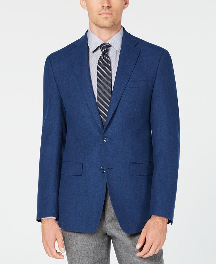 Calvin Klein Men's X Fit Slim-Fit Blue Mix Wool Sport Coat - Macy's