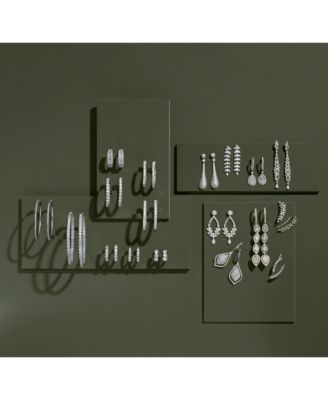 Diamond Cluster Teardrop Earrings in 14k White Gold (1 ct. t.w.)