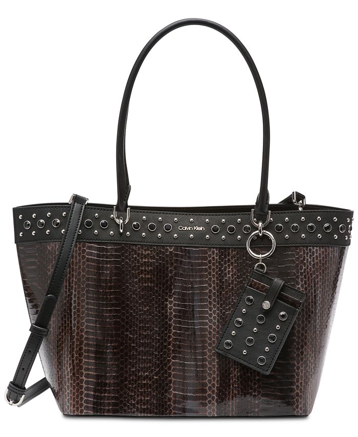 Calvin klein susan hot sale leather tote
