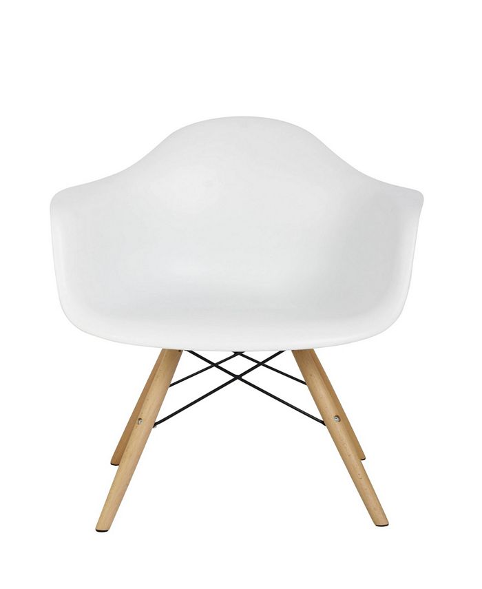 Hodedah Arm Bucket Seat Studio Dining Chair in White Macy's