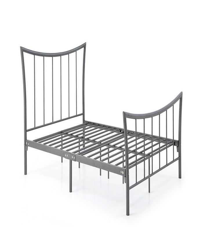 Hodedah Complete Metal FullSize Bed with Headboard, Footboard, Slats