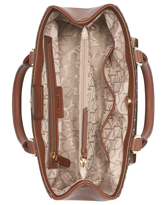 Calvin Klein Hudson Signature Studded Satchel Macy's