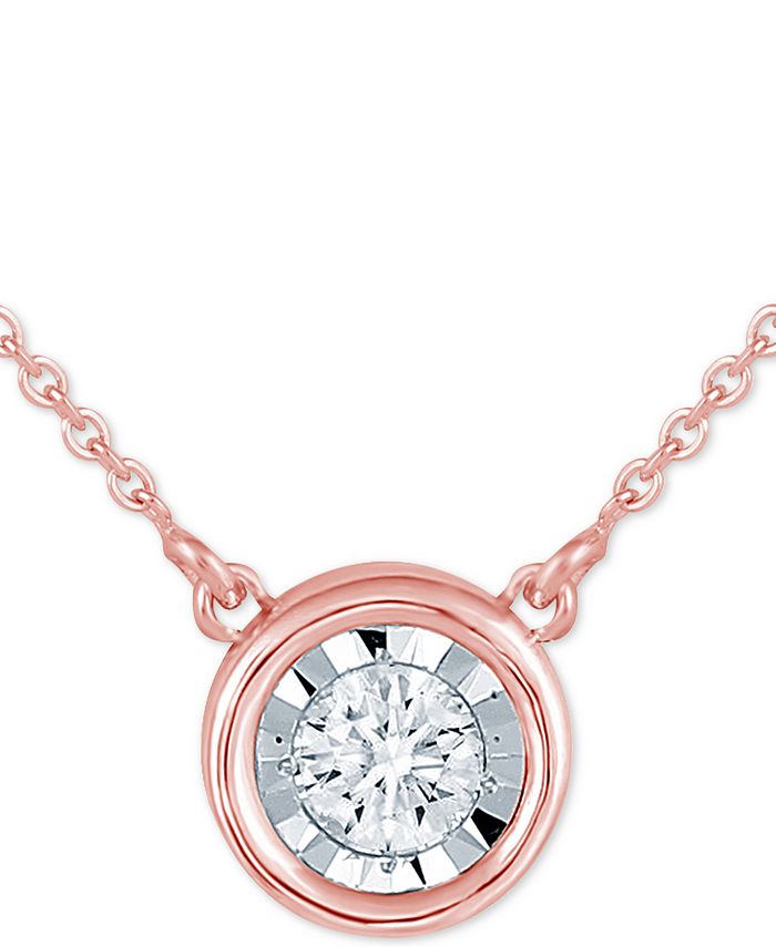 Diamond Bezel 18 Pendant Necklace (1/8 ct. t.w.)