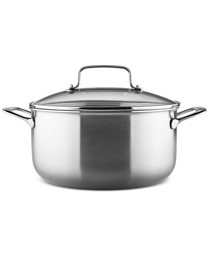 KitchenAid 8-Qt. Triple-Ply Stainless Steel Stock Pot with Lid + Reviews