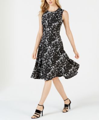 Calvin Klein Printed Fit & Flare Dress