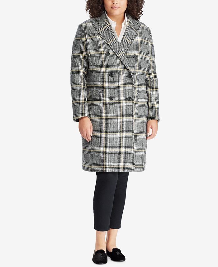 Lauren Ralph Lauren Plus Size Plaid Trench Coat - Macy's