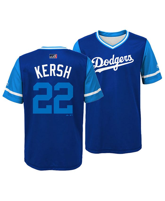 Men's Majestic Clayton Kershaw Kersh Royal/Light Blue Los Angeles Dodgers  2017 Little League World Series Authentic Players Weekend Classic Jersey