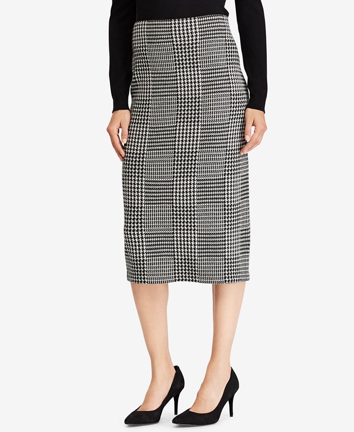 Plaid wool pencil skirt 2025