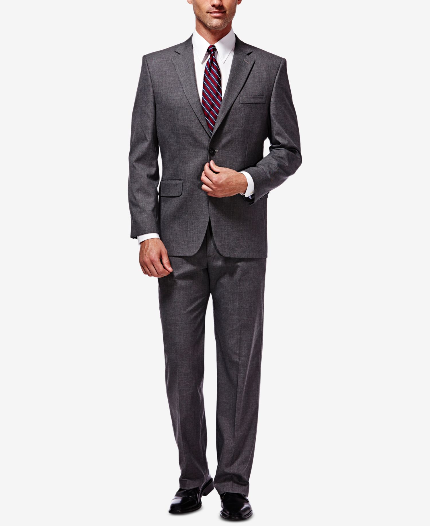 Men's Premium Stretch Classic-Fit Flat Front Suit Pants