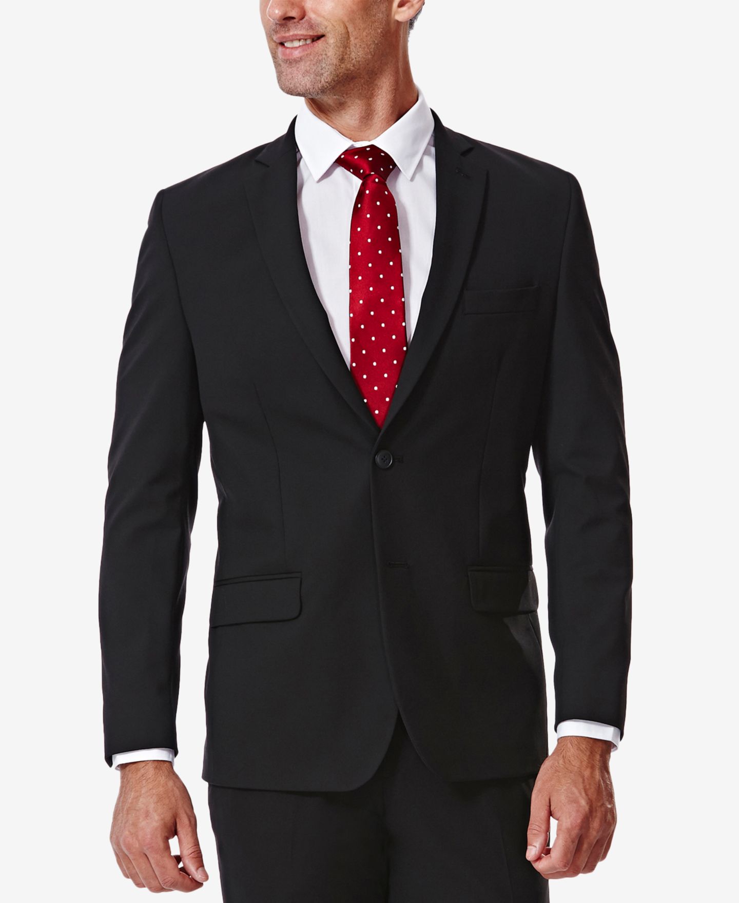 Мужской пиджак Haggar JMH 4 Way Stretch Slim Fit Suit, цвет: Чёрный — фото 1