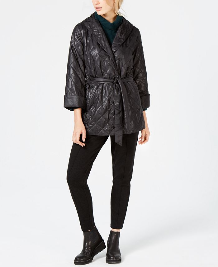 Eileen Fisher Organic Cotton Quilted Shawl-Collar Jacket, Created for ...