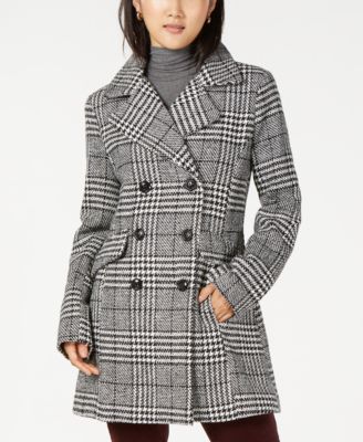 BCX Juniors' Plaid Faux-Leather Trim Jacket Macy's