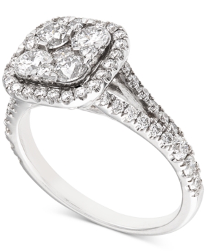 image of Diamond Halo Cluster Engagement Ring (1-5/8 ct. t.w.) in 14k White Gold
