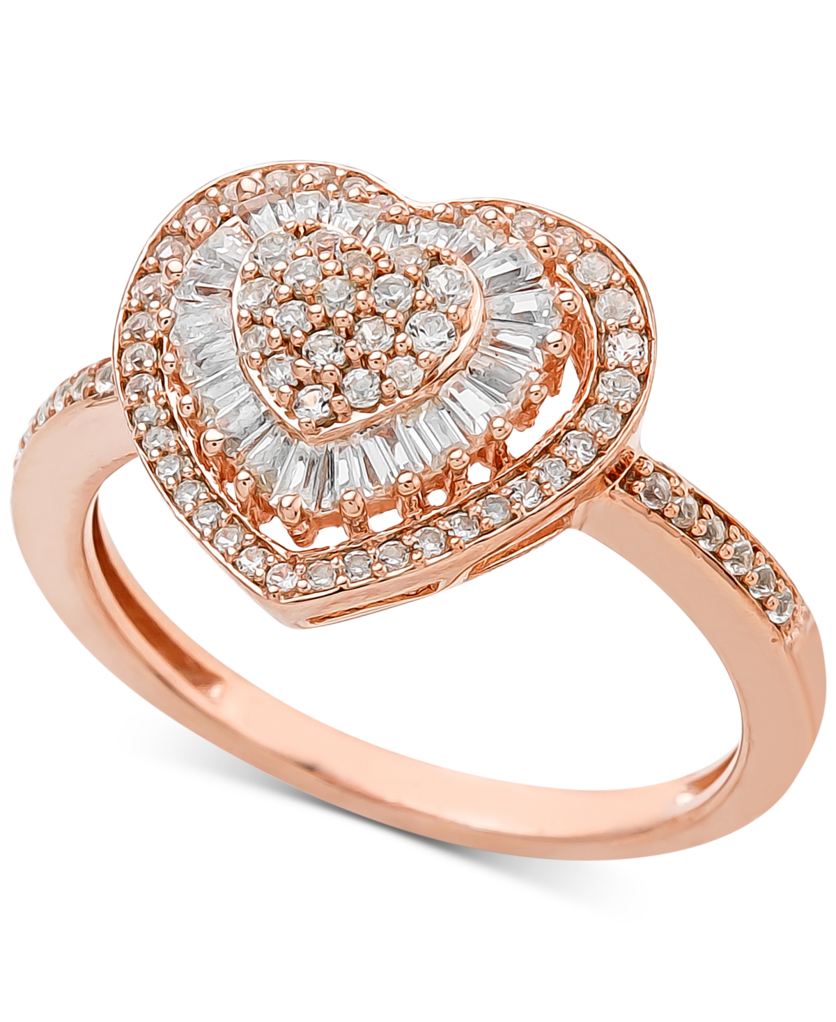Diamond Heart Cluster Ring (1/2 ct. t.w.) in 14k White , Yellow or- Rose Gold