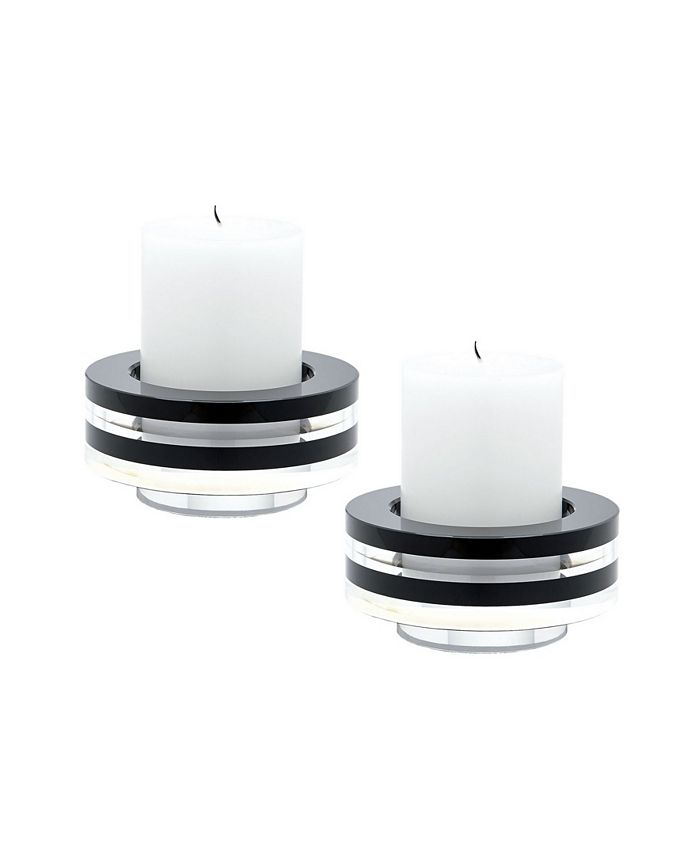 Dimond Home - Tuxedo Crystal Candleholder - Set Of2