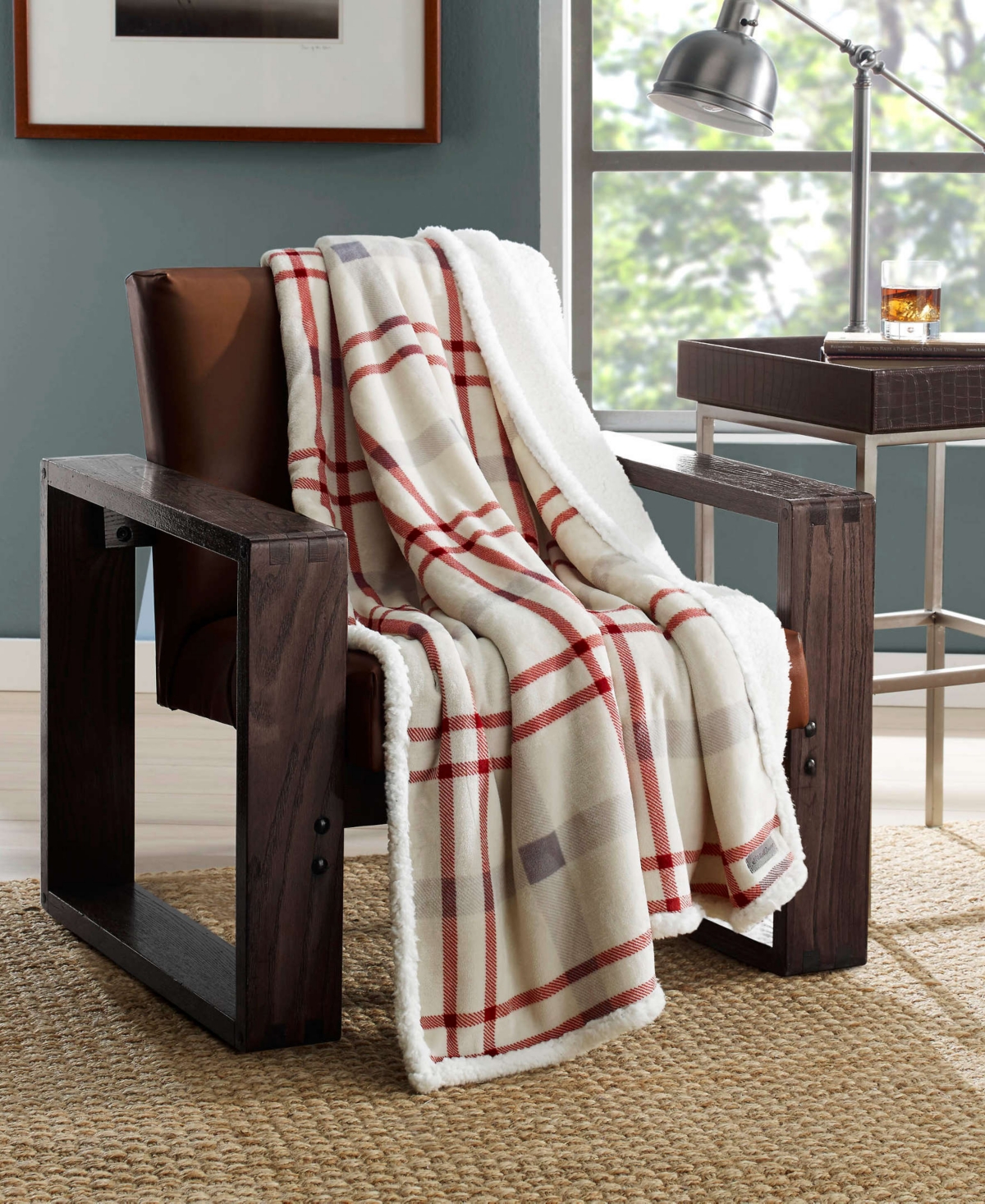 Eddie Bauer Newcastle Ultra Soft Plush Fleece Reversible Throw, 60" x 50"