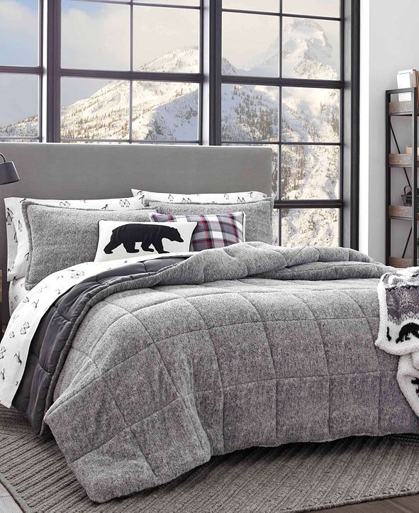 Eddie Bauer Sherwood Grey Comforter Set, King & Reviews Comforters