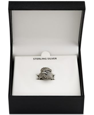Marcasite Buckle Ring in Sterling Silver
