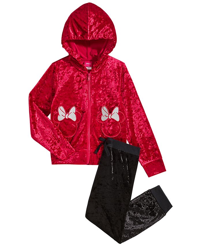 Disney Toddler Girls 2-Pc. Minnie Mouse Crushed Velvet Hoodie & Jogger Pants  Set - Macy's