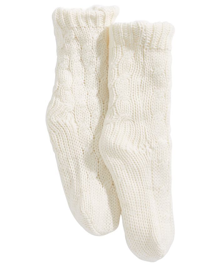 Trimfit Little & Bigs Girls Cable-Knit Slipper Socks & Reviews ...