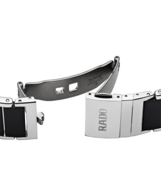 Unisex Swiss Integral Diamond Accent Black Ceramic and Stainless Steel Bracelet Watch 31mm R20206712