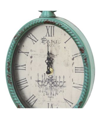 Stratton Home Décor Stratton Home Decor Antique Teal Oval Clock