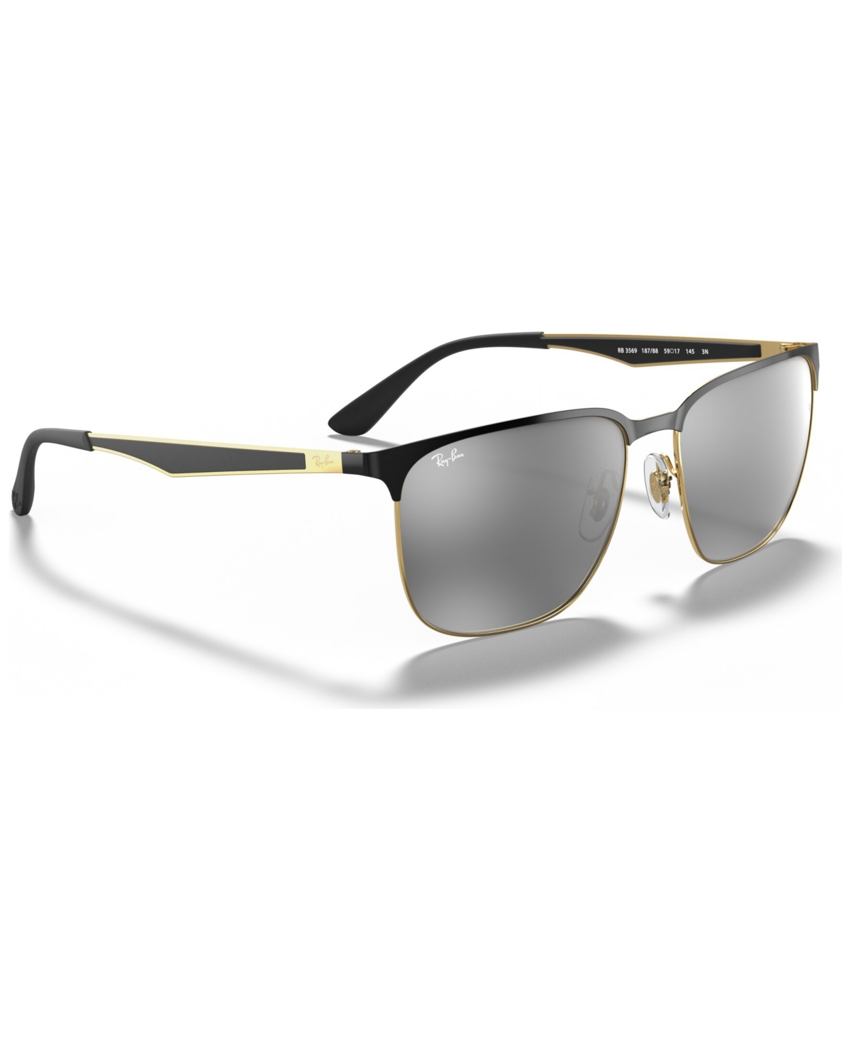 Ray Ban Ray-ban Sunglasses, Rb3569 In Gold Top Black,grey Mirror Silver Grad