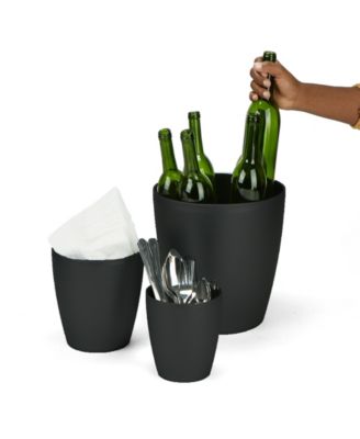 Mind Reader 3 Pc Office Set Bin Set - Desktop And Bath Bin Set, Black ...