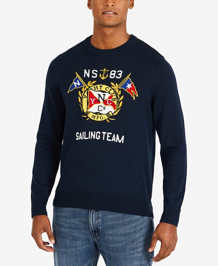 Nautica Mens Nautical Graphic Crewneck Sweater Macys