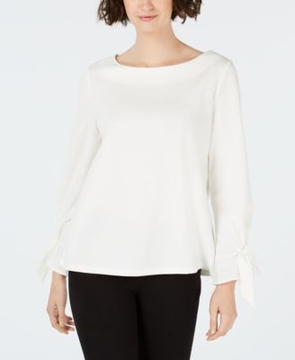Charter Club - Boat-Neck Tie-Sleeve Top