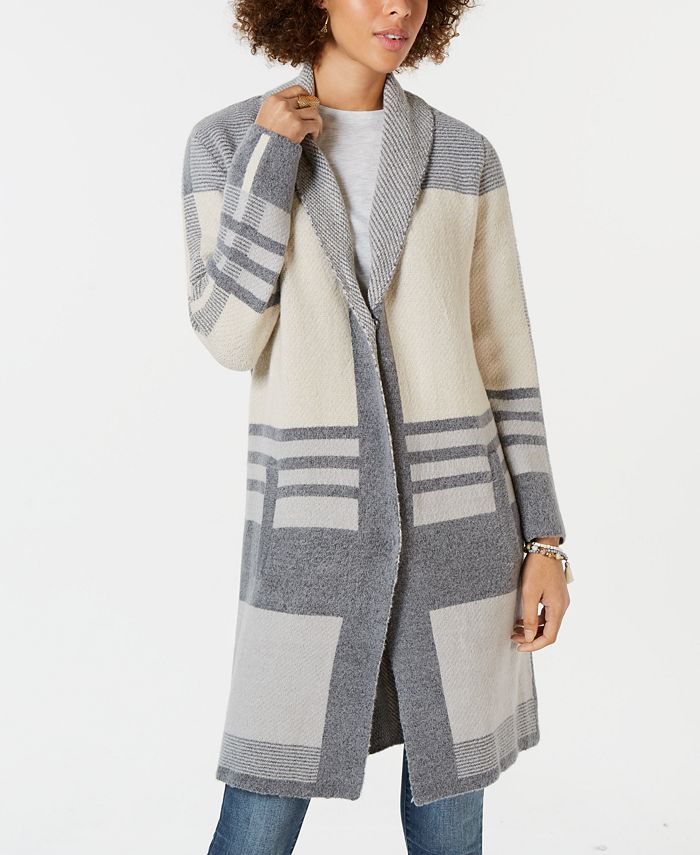 Style & Co Colorblocked Long Cardigan Sweater, Created for Macy's - Macy's