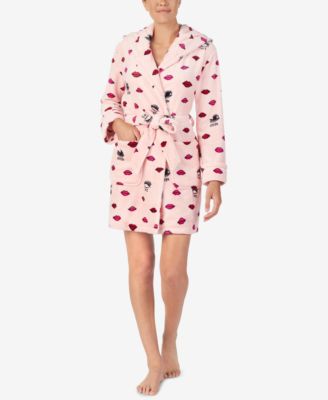 Betsey Johnson - Printed Plush Short Robe