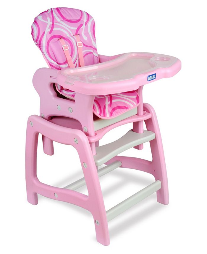 Badger Basket Baby Girl Envee Baby High Chair with Playtable