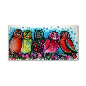 Trademark Global Oxana Ziaka '5 Owls' Canvas Art In Multi