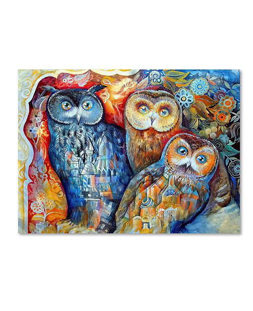 Trademark Global Oxana Ziaka Owls Canvas Art 24 X 18 X 2