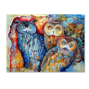 Trademark Global Oxana Ziaka 'owls' Canvas Art In Multi