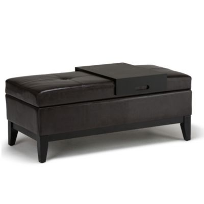 Oregon Storage Ottoman Bench with Tray