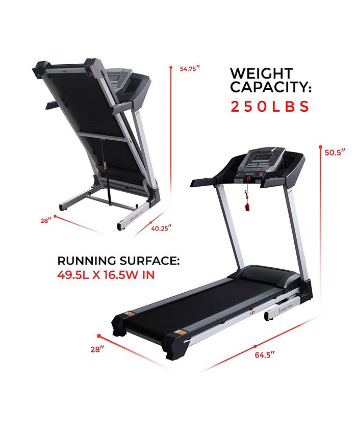 Sunny Health Fitness SF T7515 Smart Treadmill with Auto Incline