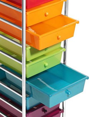Seville Classics 10 Drawer Organizer Cart With Tray