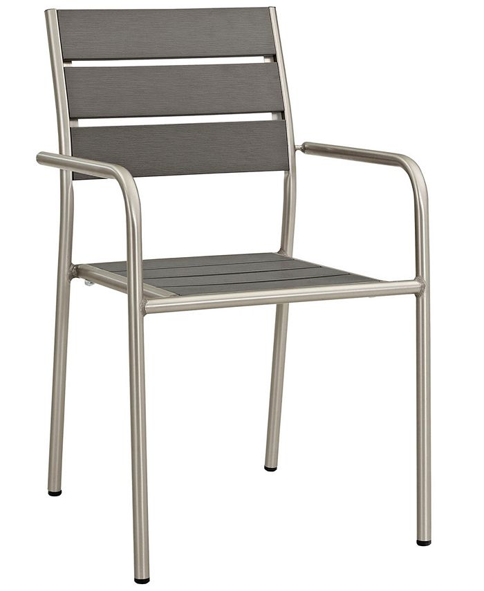 Modway - Shore Outdoor Patio Aluminum Dining Chair In Silver Gray