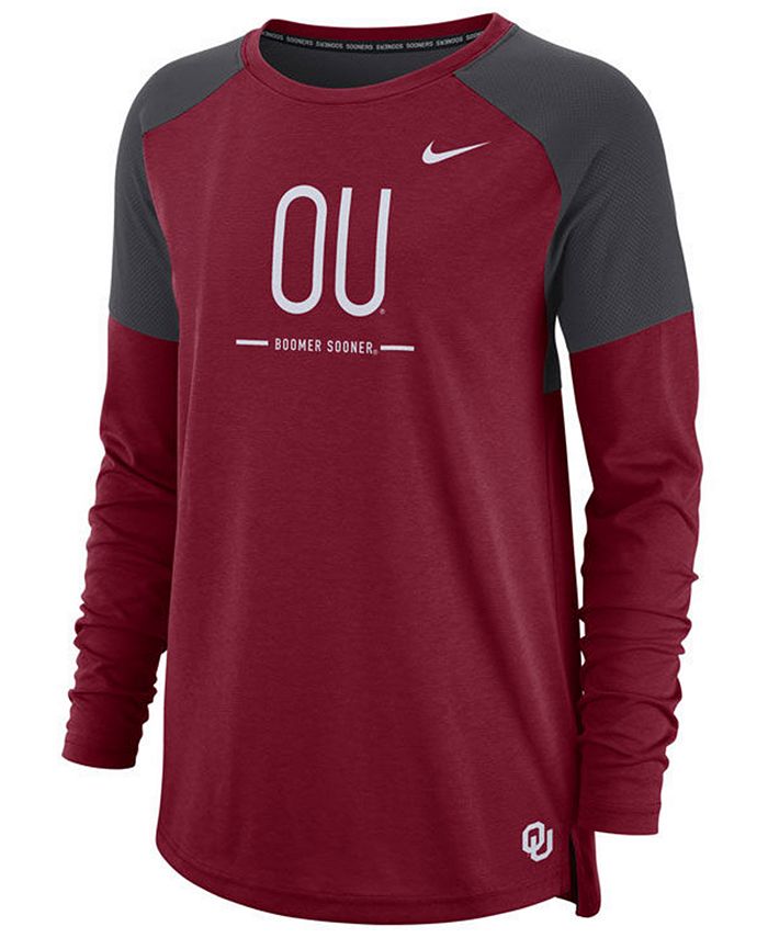 Nike Women's Oklahoma Sooners Tailgate Long Sleeve T-Shirt - Macy's