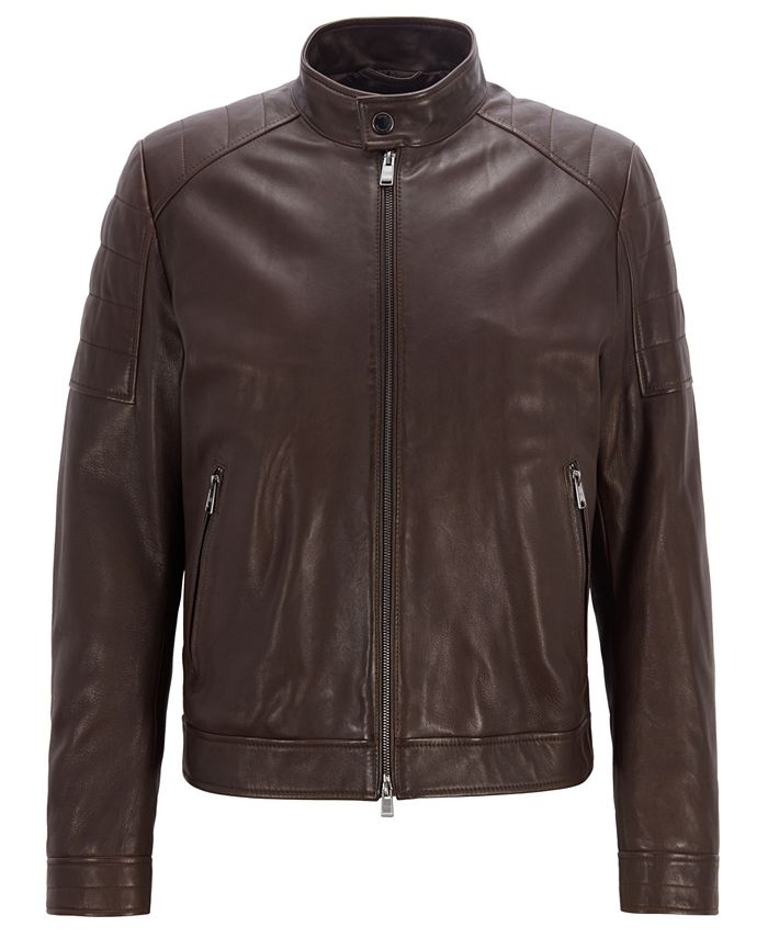 Hugo Boss BOSS Men's Regular/Classic-Fit Leather Jacket & Reviews ...