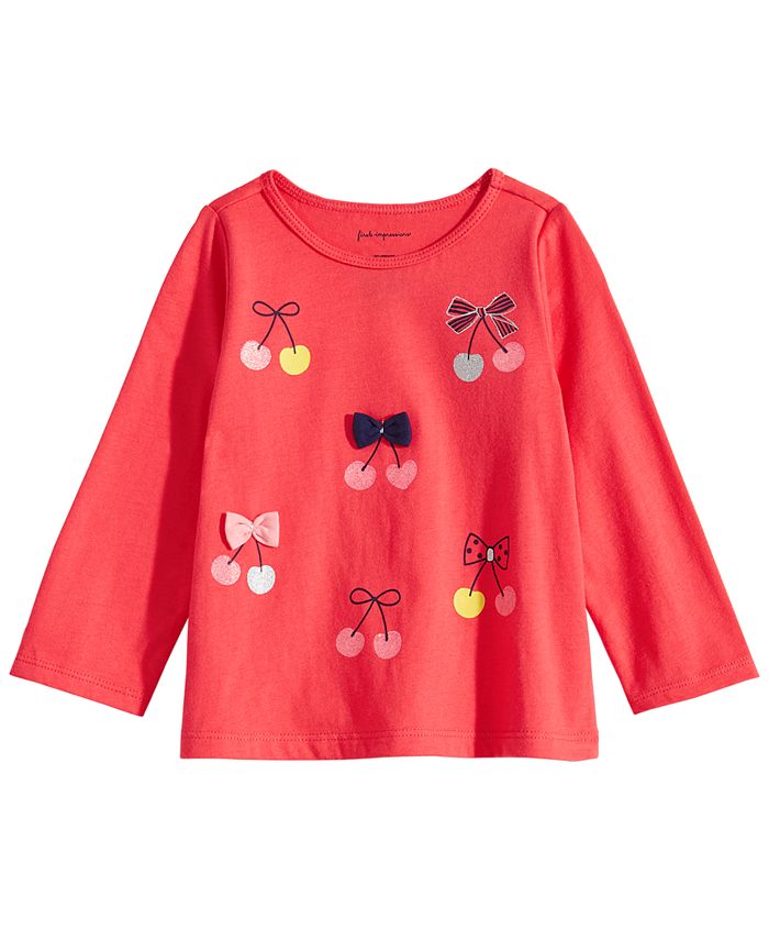 First Impressions Toddler Girls Cherries-Print Cotton T-Shirt, Created ...