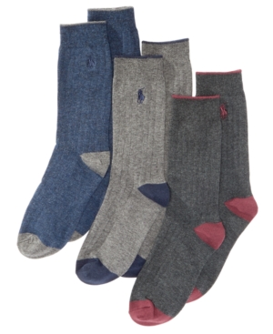 Shop Polo Ralph Lauren 3-pk. Ribbed Dress Socks, Toddler Boys, Little Boys & Big Boys In Assorted