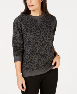 Karen Scott Petite Printed Sweatshirt, Created for Macy's - Macy's