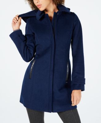 Michael Kors - Faux-Leather-Trim Hooded Coat