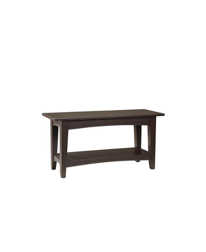 Alaterre Furniture Shaker Cottage Bench with Shelf, Chocolate Macy's