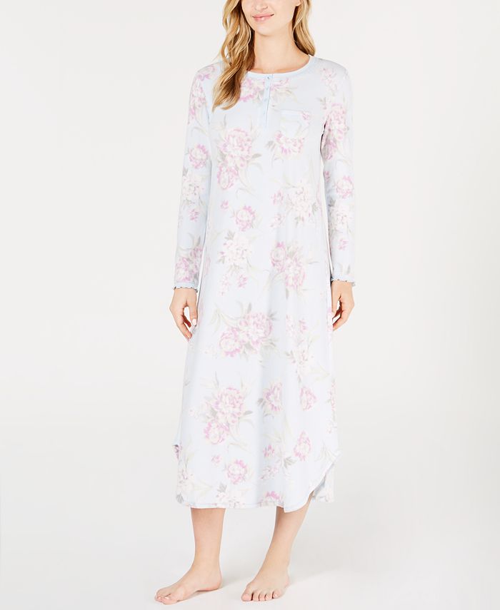 Miss Elaine Printed Knit Nightgown - Macy's