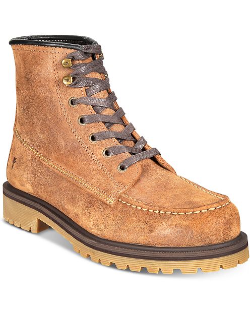 Frye Men's Pine Lug Leather Work Boots, Created for Macy's & Reviews ...
